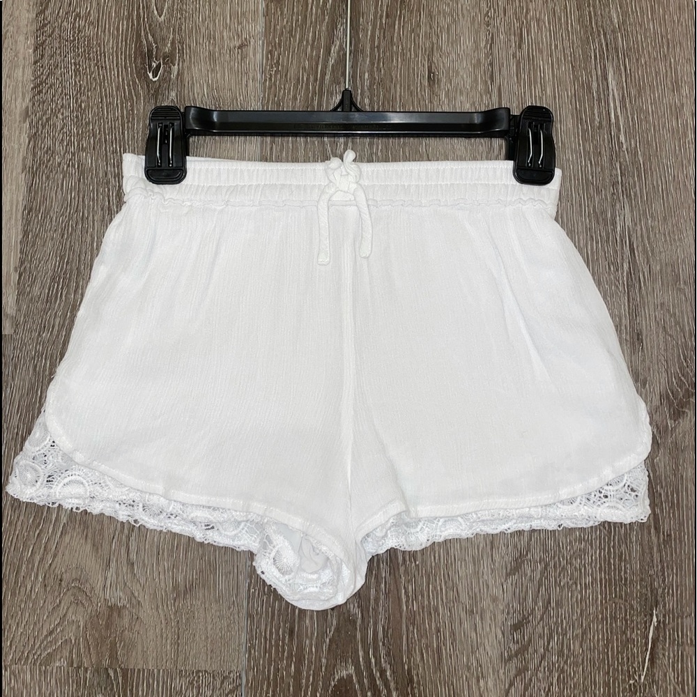 White Cover up/ casual shorts